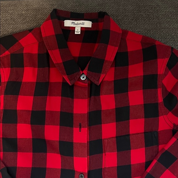 Madewell Red and Black Plaid Men's Shirt - Picture 4 of 6